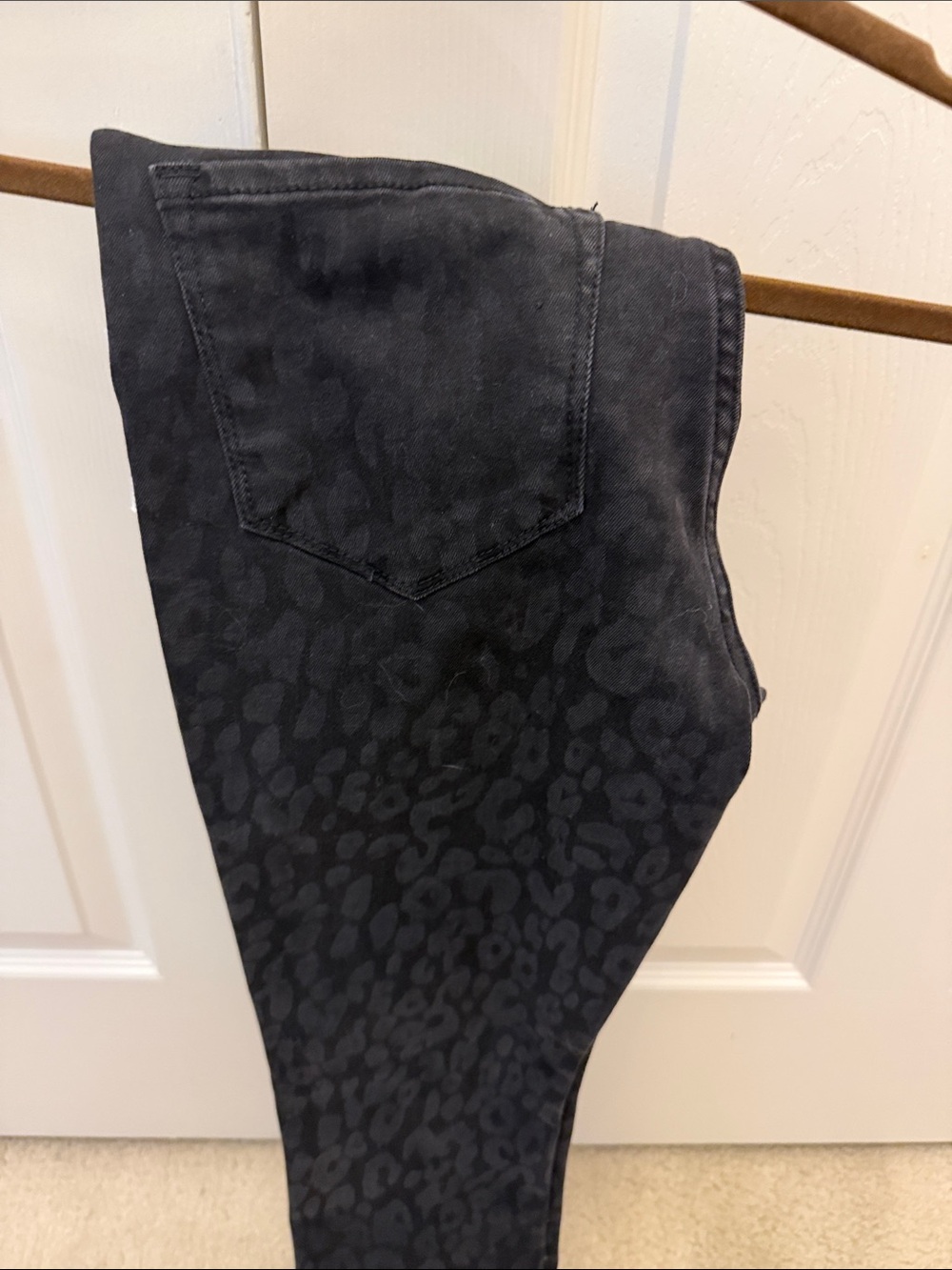 Women's Black Leopard Print Jeans